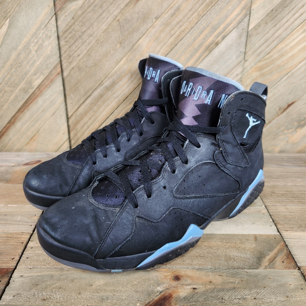 Nike Air Jordan 7 Retro Chambray Mens Athletic Sneakers Size 12 Black CU9307-004 - Picture 4 of 9